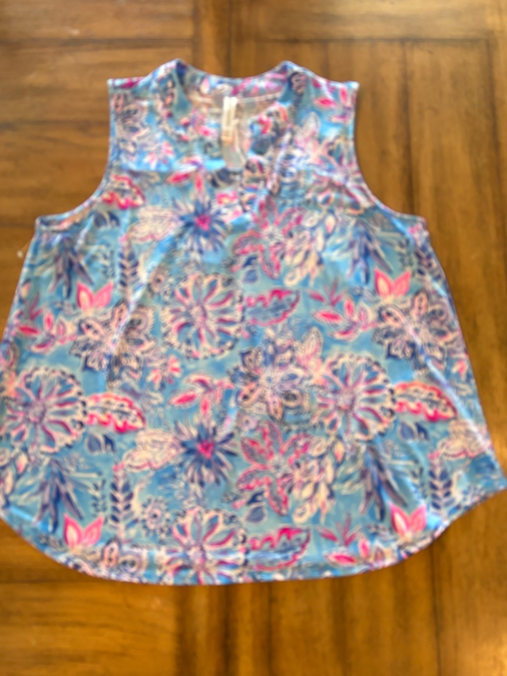 Dear Scarlett Floral Sleeveless Tank Tunic Top, XL, Lightweight Casual Comfy - Picture 7 of 11